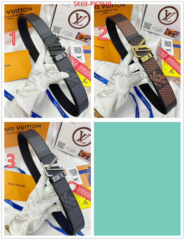 Belts-LV designer fake ID: PX7920 $: 69USD