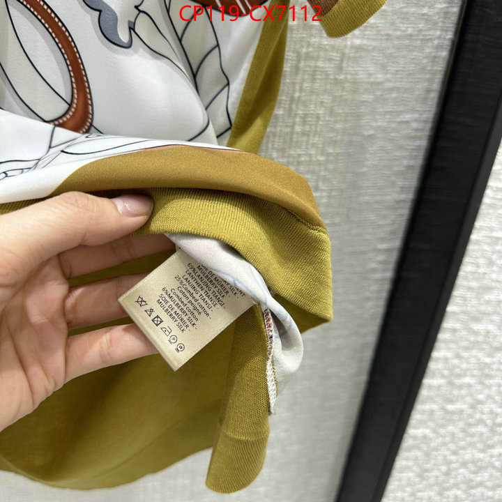 Clothing-Hermes top fake designer ID: CX7112 $: 119USD