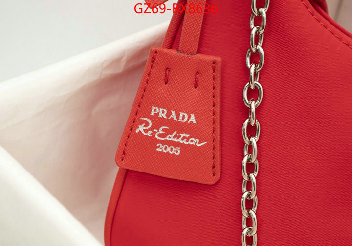 Prada Bags(4A)-Re-Edition 2005 china sale ID: BX8636 $: 69USD,