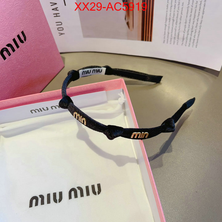 Hair band-MIU MIU luxury fake ID: AC5919 $: 29USD