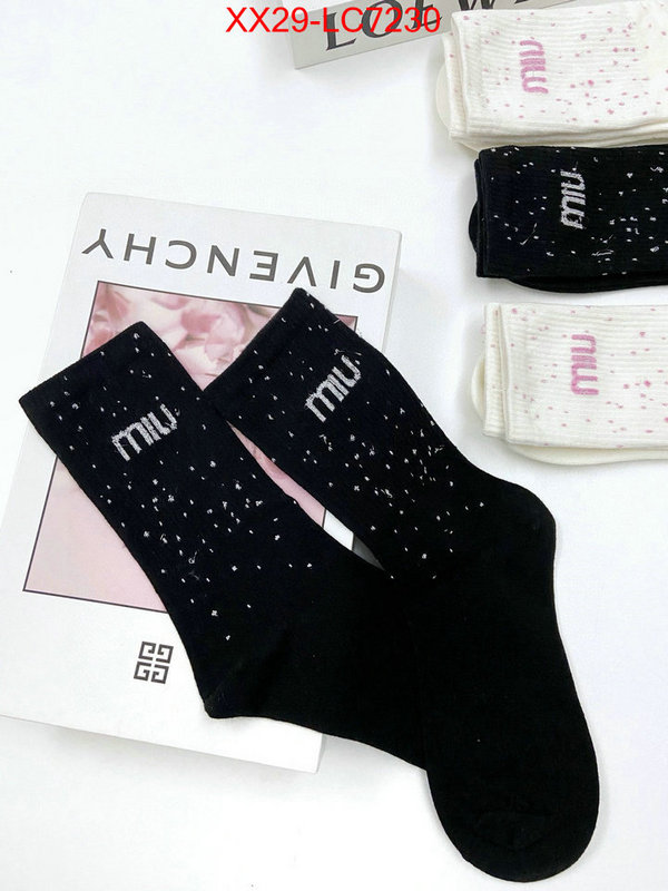 Sock-Miu Miu designer 7 star replica ID: LC7230 $: 29USD