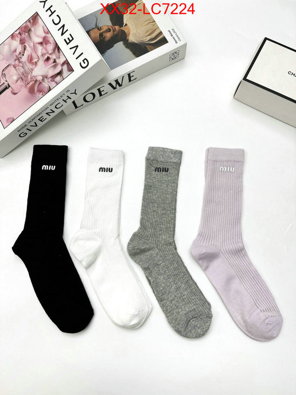 Sock-Miu Miu designer 7 star replica ID: LC7224 $: 32USD