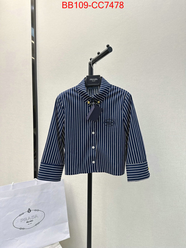 Clothing-Prada wholesale imitation designer replicas ID: CC7478 $: 109USD