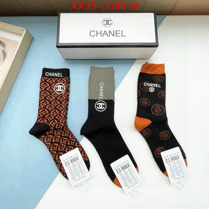 Sock-Chanel mirror copy luxury ID: LC8618 $: 35USD