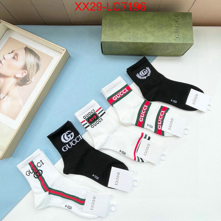 Sock-Gucci designer fake ID: LC7196 $: 29USD