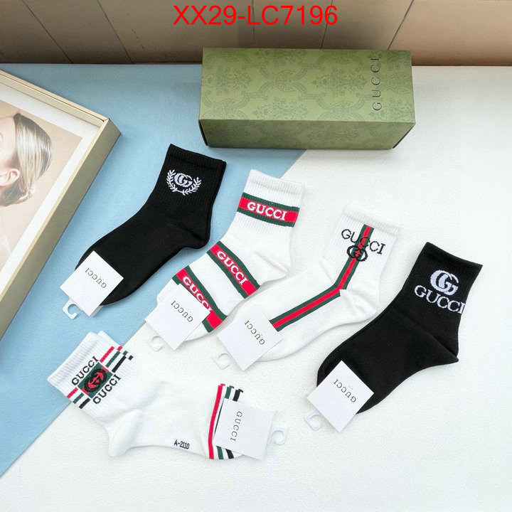 Sock-Gucci designer fake ID: LC7196 $: 29USD