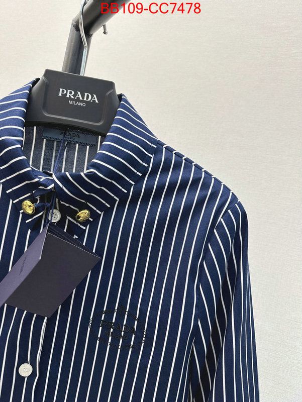 Clothing-Prada wholesale imitation designer replicas ID: CC7478 $: 109USD