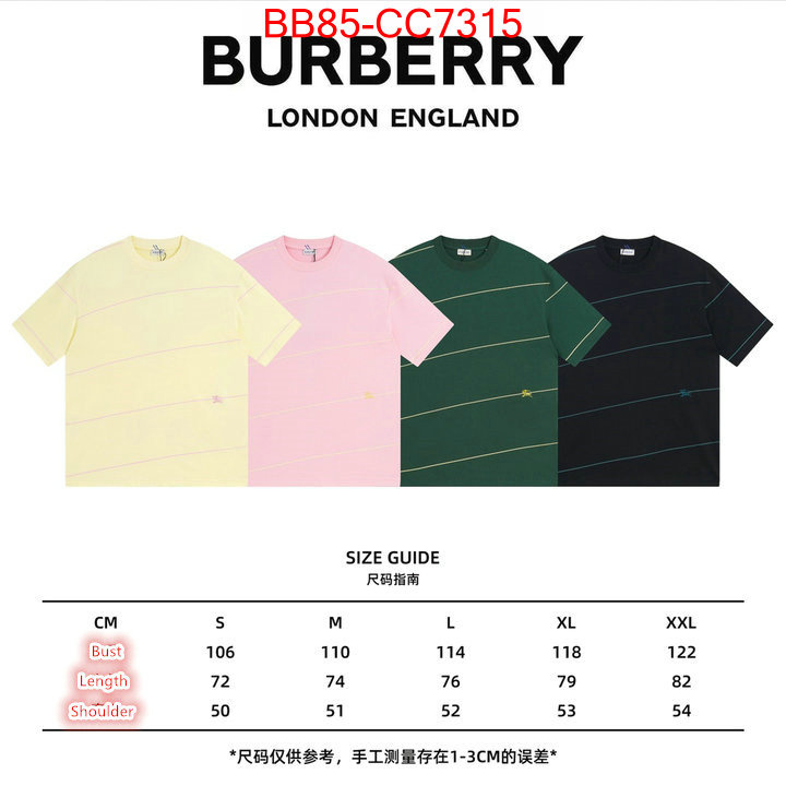 Clothing-Burberry wholesale ID: CC7315 $: 85USD