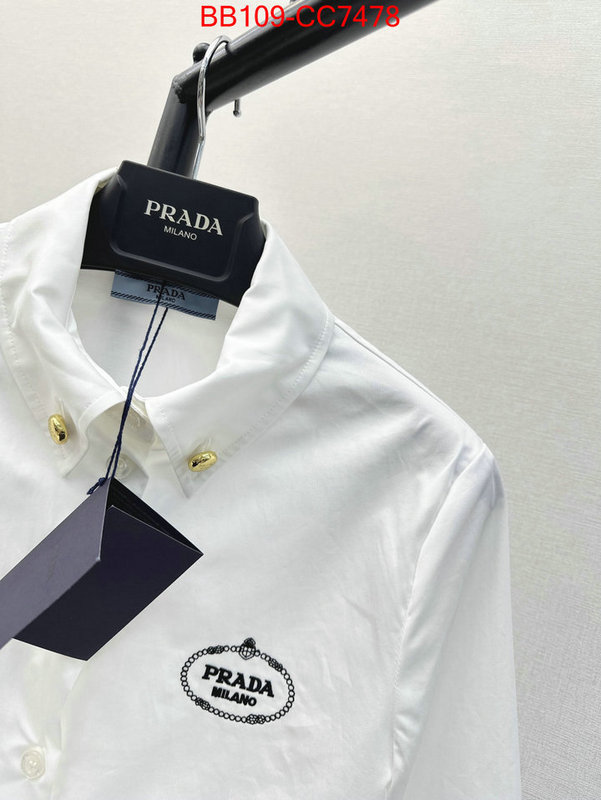 Clothing-Prada wholesale imitation designer replicas ID: CC7478 $: 109USD