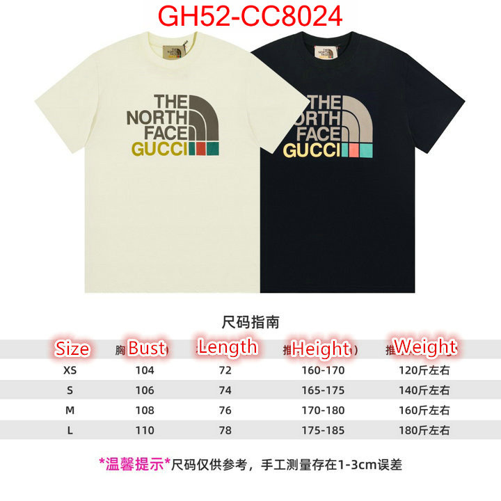 Clothing-Gucci what ID: CC8024 $: 52USD