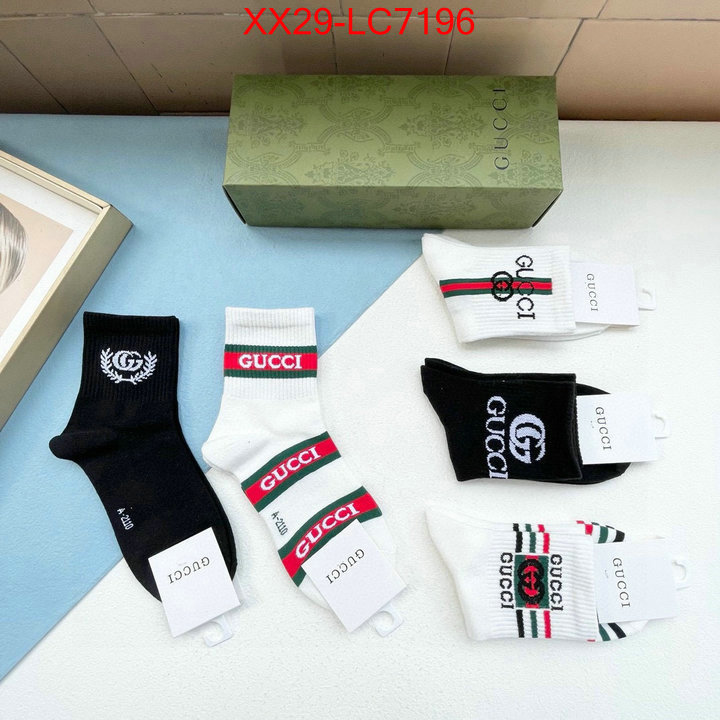 Sock-Gucci designer fake ID: LC7196 $: 29USD