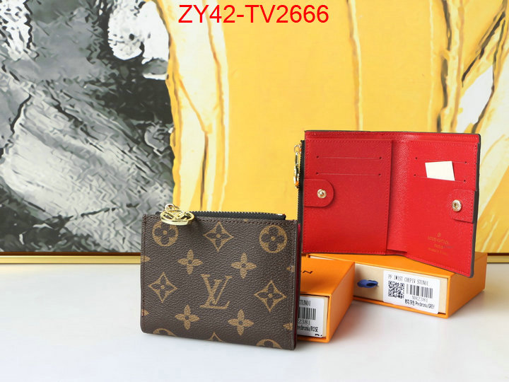 LV Bags(4A)-Wallet where quality designer replica ID: TV2666 $: 42USD,