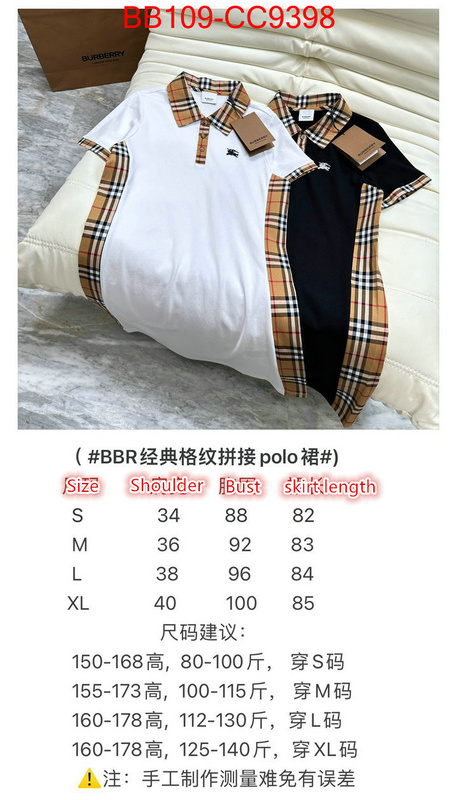 Clothing-Burberry buy high-quality fake ID: CC9398 $: 109USD