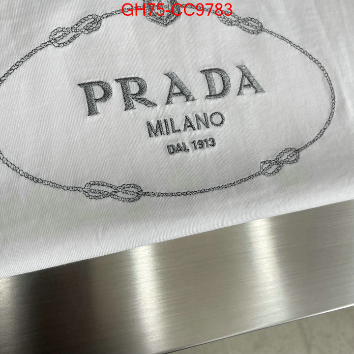 Clothing-Prada designer 1:1 replica ID: CC9783 $: 75USD