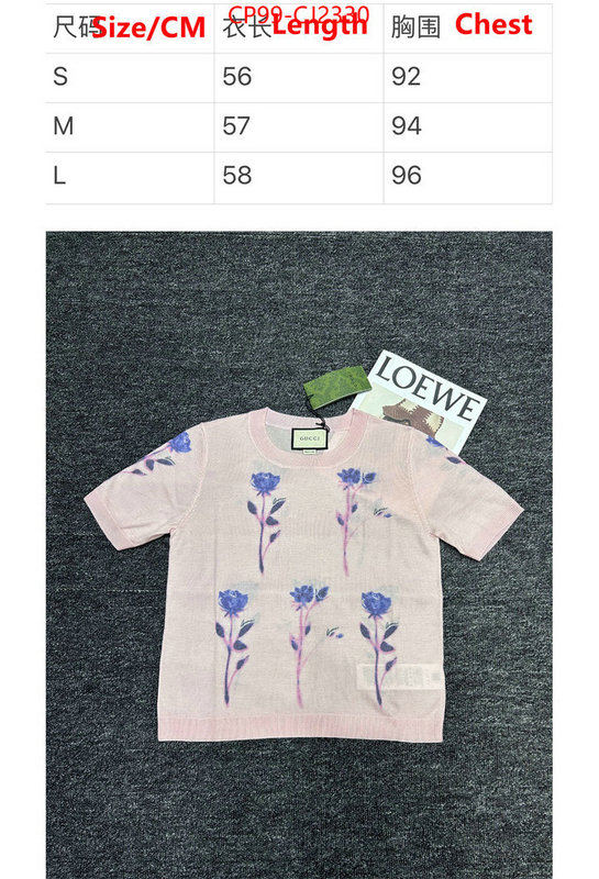 Clothing-Gucci best quality replica ID: CJ2330 $: 99USD