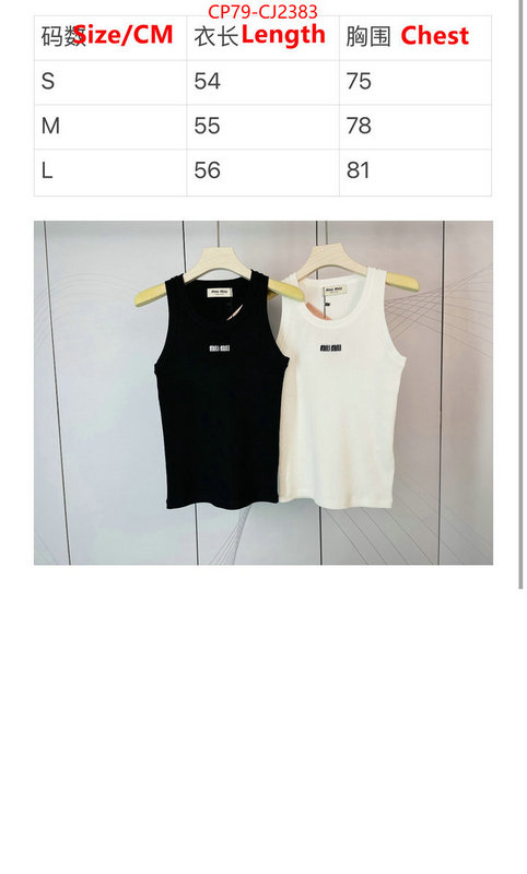 Clothing-MIU MIU top perfect fake ID: CJ2383 $: 79USD