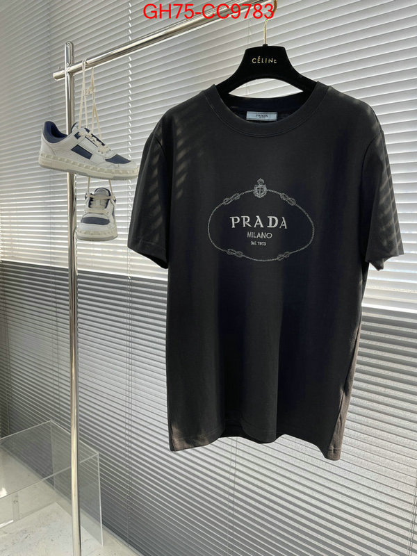 Clothing-Prada designer 1:1 replica ID: CC9783 $: 75USD