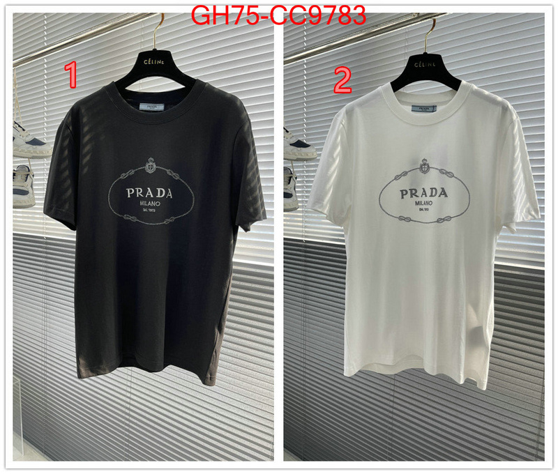 Clothing-Prada designer 1:1 replica ID: CC9783 $: 75USD