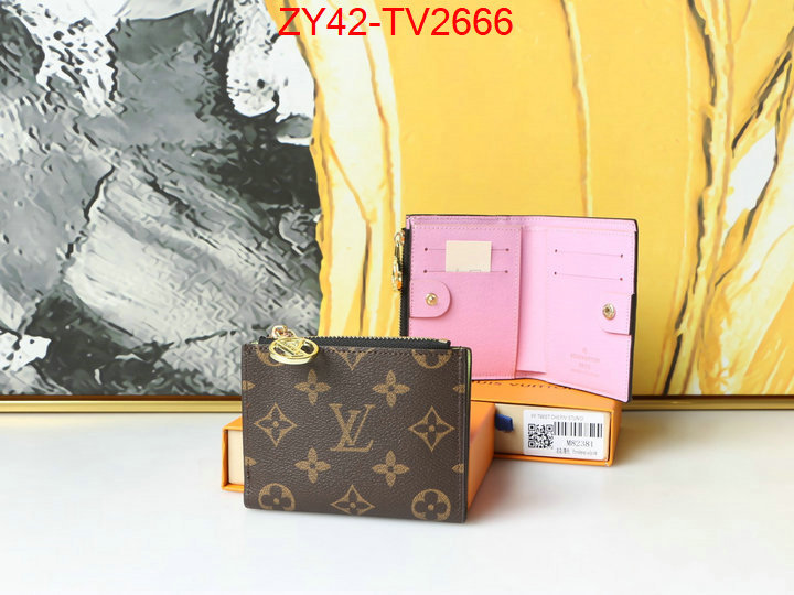 LV Bags(4A)-Wallet where quality designer replica ID: TV2666 $: 42USD,