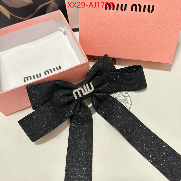 Hair band-MIU MIU fake ID: AJ1789 $: 29USD