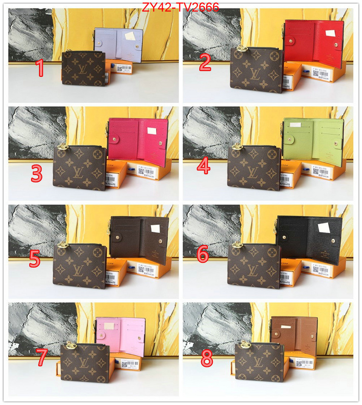 LV Bags(4A)-Wallet where quality designer replica ID: TV2666 $: 42USD,