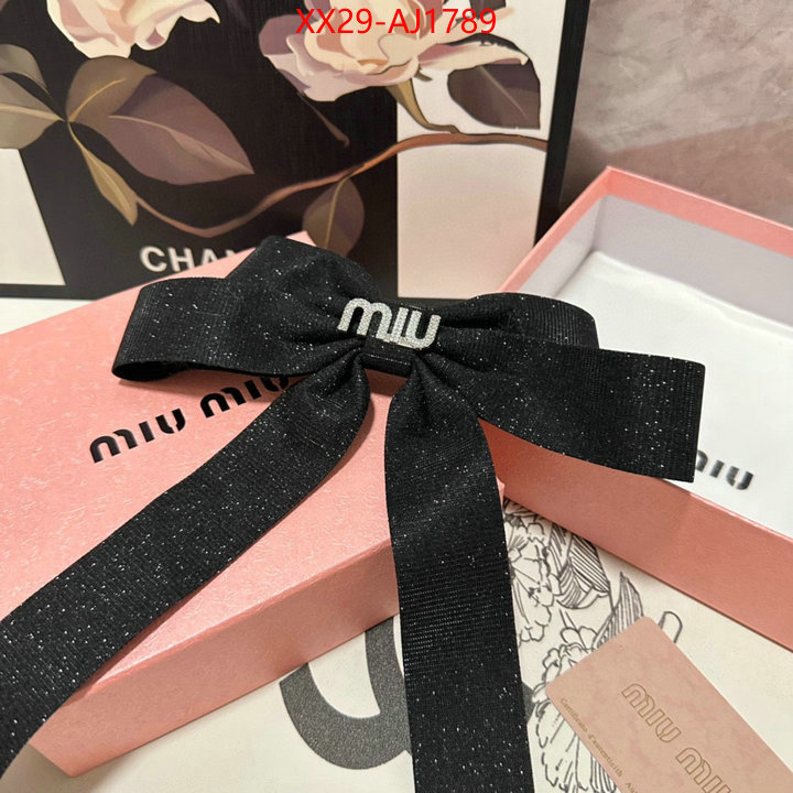 Hair band-MIU MIU fake ID: AJ1789 $: 29USD