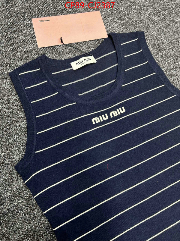 Clothing-MIU MIU exclusive cheap ID: CJ2387 $: 89USD