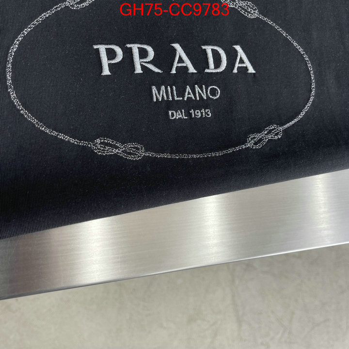 Clothing-Prada designer 1:1 replica ID: CC9783 $: 75USD