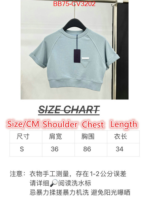 Clothing-Prada highest quality replica ID: CV3202 $: 75USD