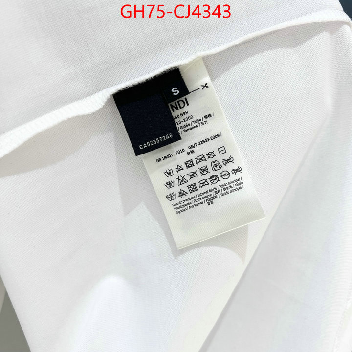 Clothing-Fendi wholesale 2024 replica ID: CJ4343 $: 75USD