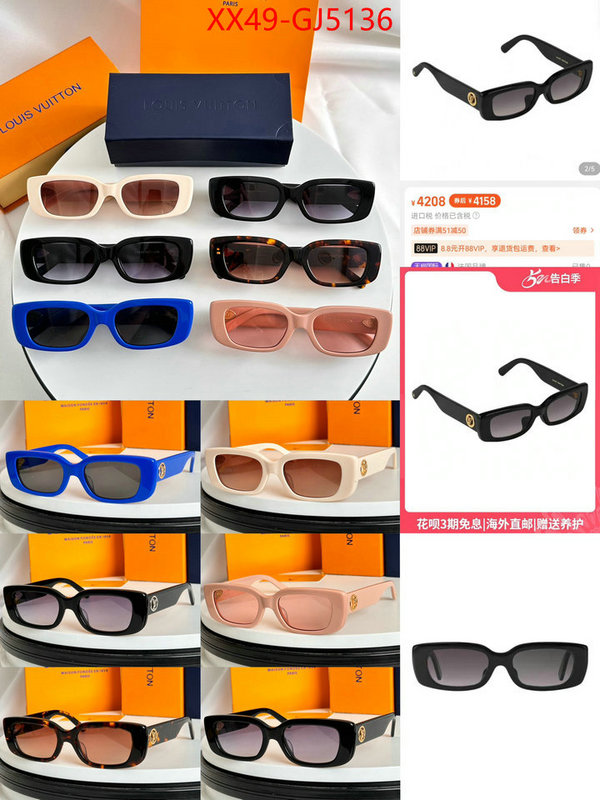 Glasses-LV best quality fake ID: GJ5136 $: 49USD