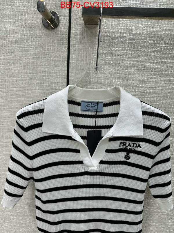 Clothing-Prada high quality customize ID: CV3193 $: 75USD