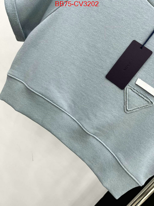 Clothing-Prada highest quality replica ID: CV3202 $: 75USD