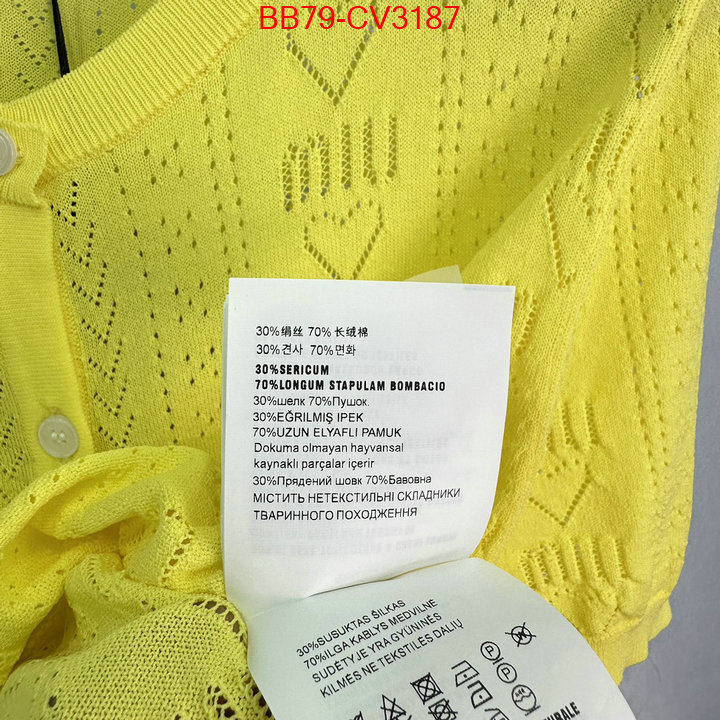Clothing-MIU MIU buy cheap replica ID: CV3187 $: 79USD
