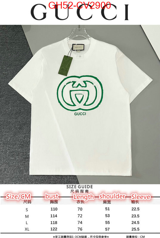 Clothing-Gucci designer replica ID: CV2900 $: 52USD