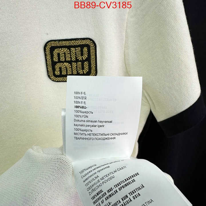Clothing-MIU MIU knockoff highest quality ID: CV3185 $: 89USD