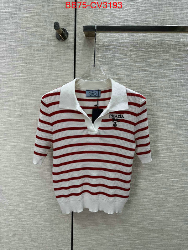 Clothing-Prada high quality customize ID: CV3193 $: 75USD