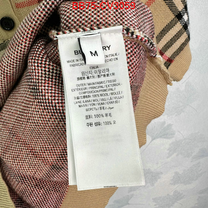 Clothing-Burberry exclusive cheap ID: CV3059 $: 75USD