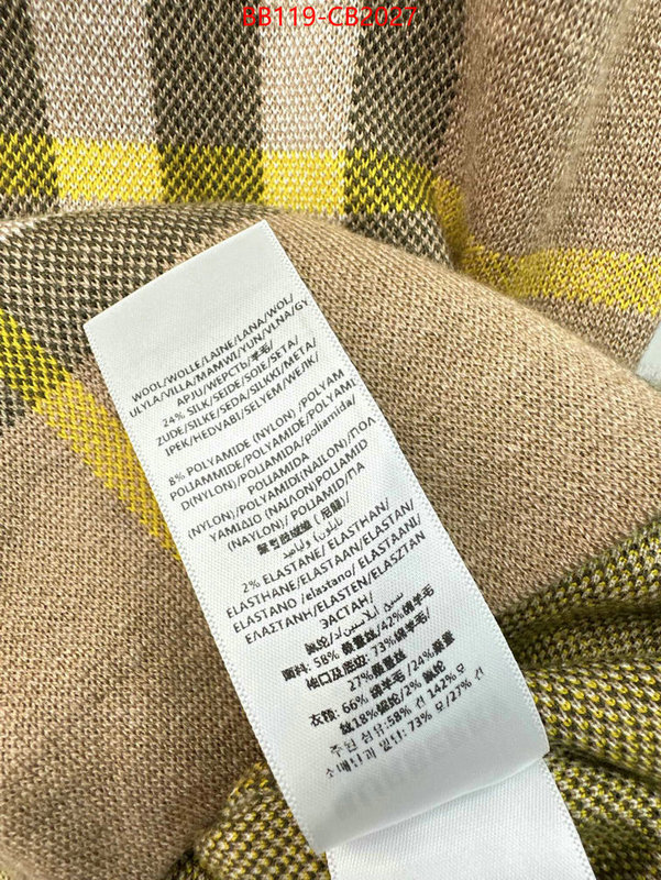 Clothing-Burberry quality aaaaa replica ID: CB2027 $: 119USD