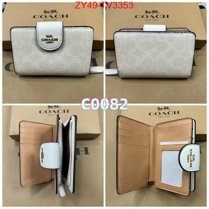 Coach Bags(4A)-Wallet buy high-quality fake ID: TV3353 $: 49USD,