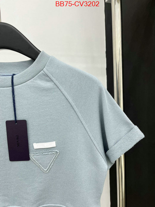 Clothing-Prada highest quality replica ID: CV3202 $: 75USD