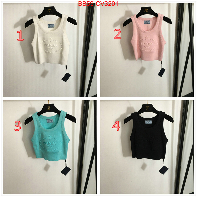 Clothing-Prada shop cheap high quality 1:1 replica ID: CV3201 $: 59USD