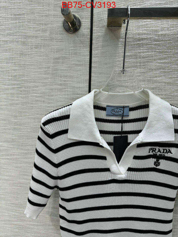 Clothing-Prada high quality customize ID: CV3193 $: 75USD