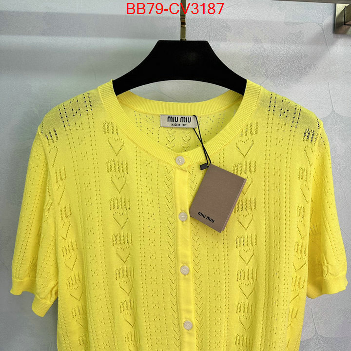Clothing-MIU MIU buy cheap replica ID: CV3187 $: 79USD