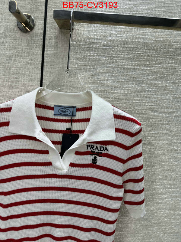 Clothing-Prada high quality customize ID: CV3193 $: 75USD