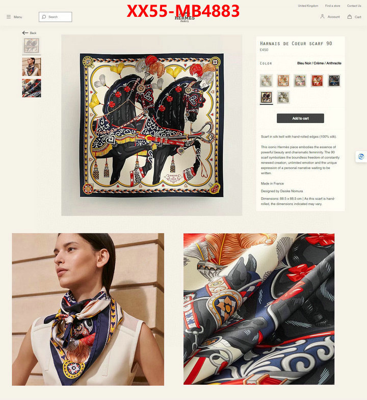 Scarf-Hermes best luxury replica ID: MB4883 $: 55USD