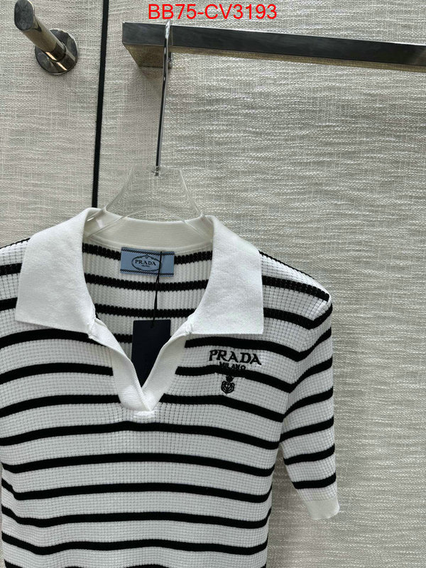Clothing-Prada high quality customize ID: CV3193 $: 75USD