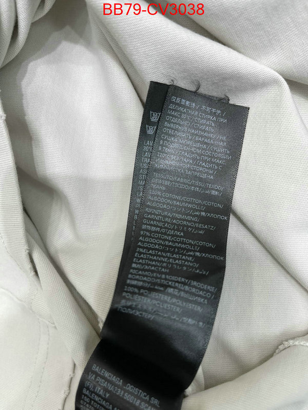 Clothing-Balenciaga top designer replica ID: CV3038 $: 79USD