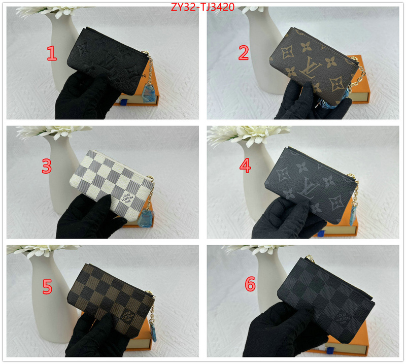 LV Bags(4A)-Wallet shop designer ID: TJ3420 $: 32USD,