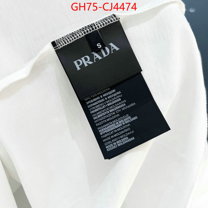 Clothing-Prada 2024 perfect replica designer ID: CJ4474 $: 75USD